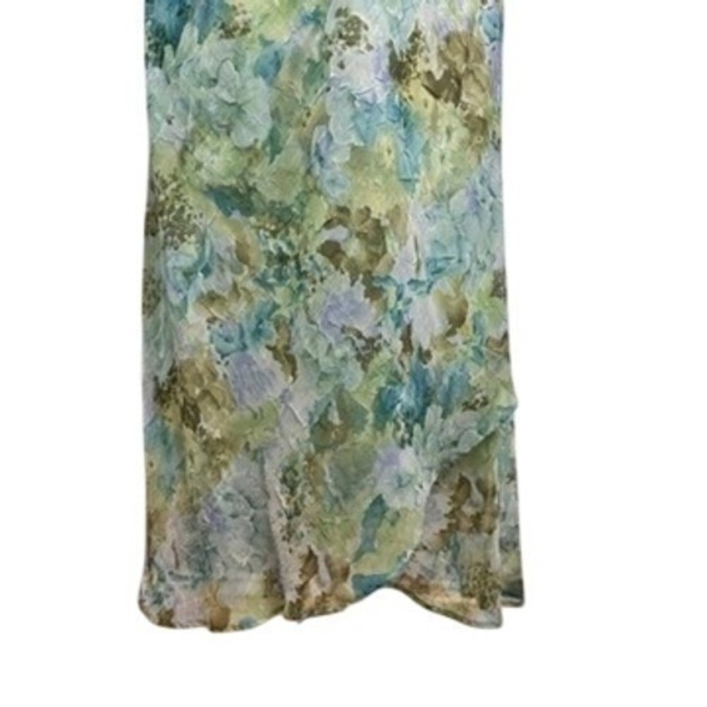Vintage Floral Watercolor Skirt Set Womens 6P Short Sleeve Layered Garden Party - Picture 4 of 15